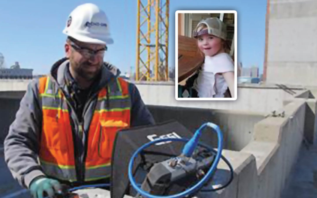 Grace’s dad is a construction worker building the CRI tower with his hands… and heart